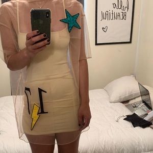 Nude sheer Zara shirt dress top